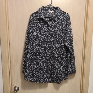 Maurices Dark Gray and Light Gray Fleece Shacket